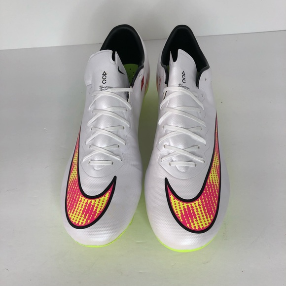 Nike Men's Rare Mercurial Vapor X FG 648553 170 White Yellow Cleats Size 10.5 - Picture 3 of 11
